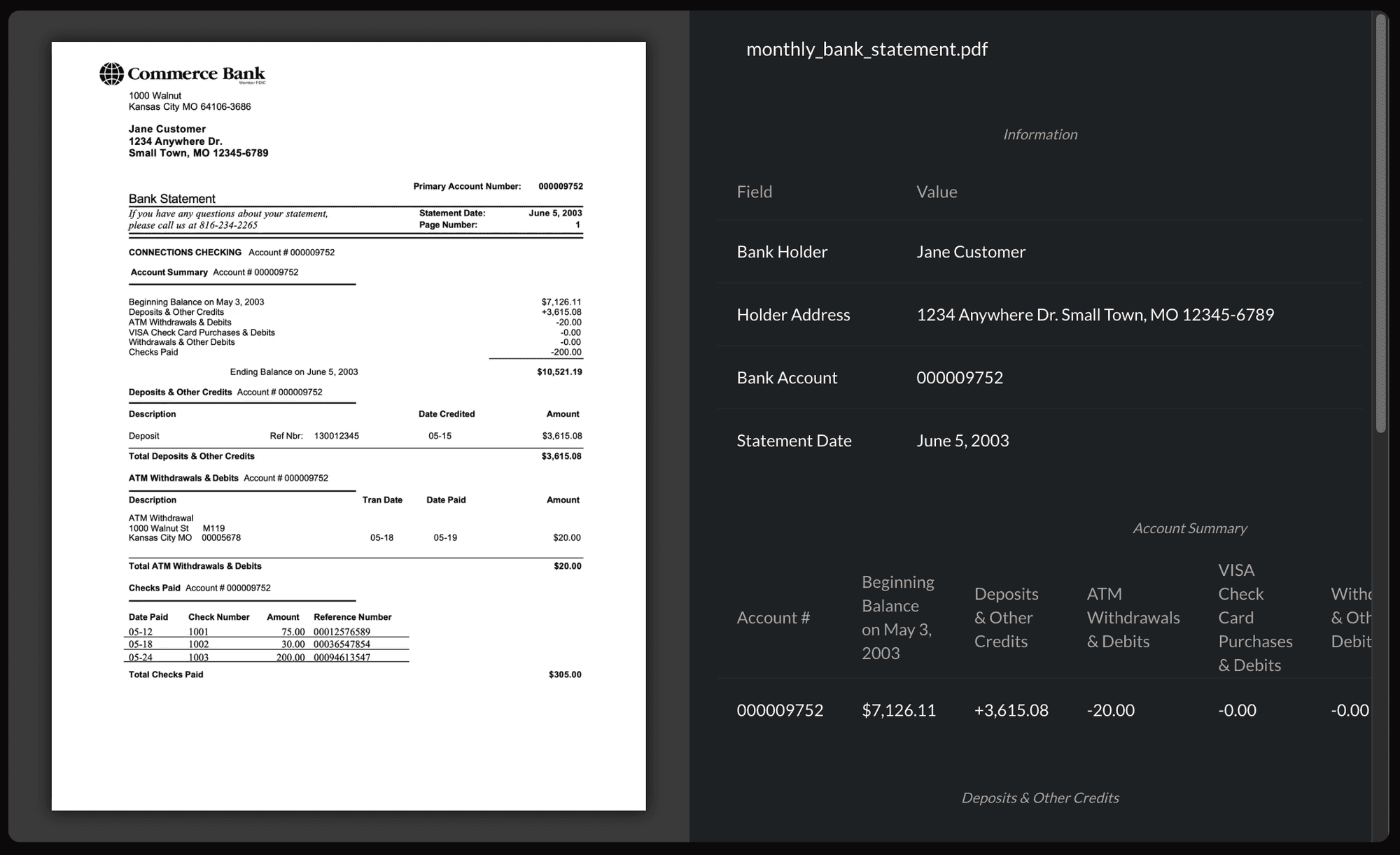 Bank Statement PDF Converter
