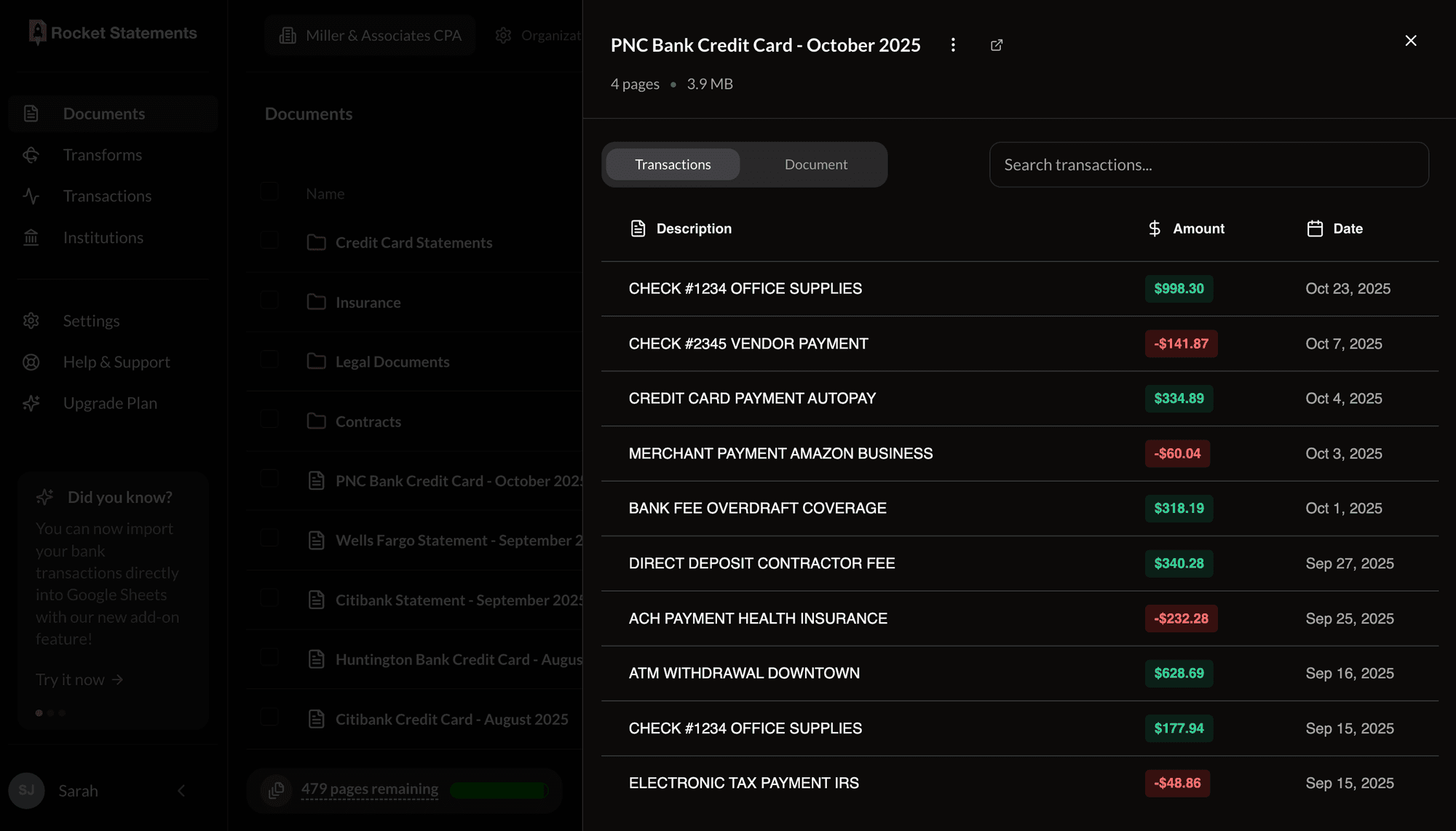 Bank Statement PDF Converter