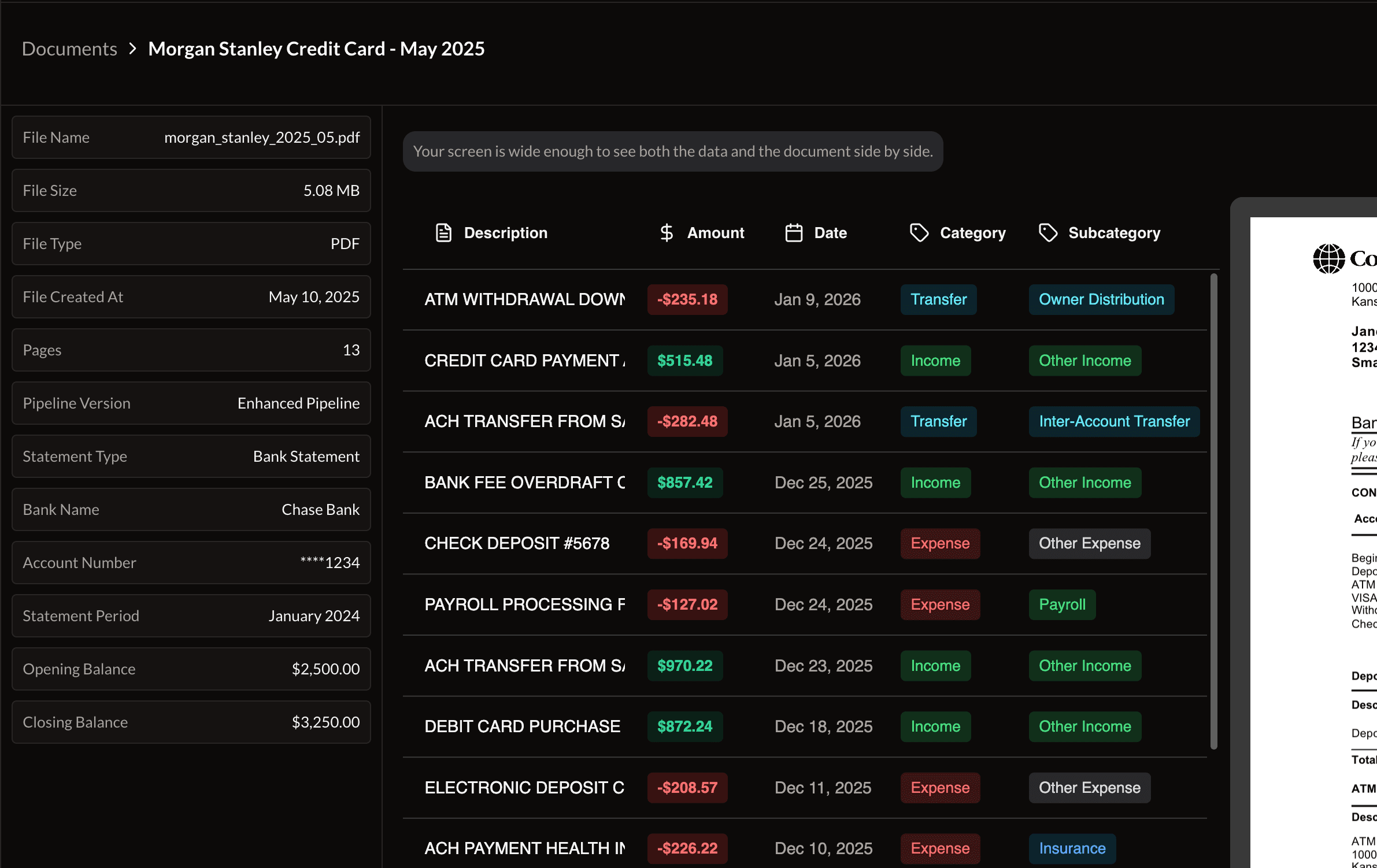 Automatic Transaction Categorization