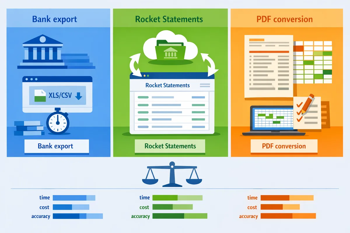 HSBC UK Statements to Excel/CSV: Export vs Live Sync vs PDF Conversion (Step-by-Step + Benchmarks)