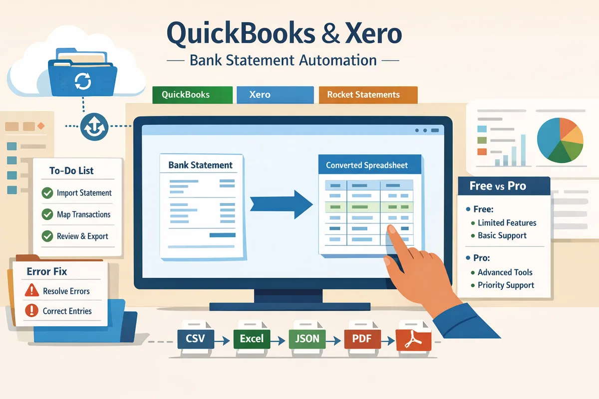 QuickBooks & Xero Bank Statement Automation in 2026: Import Mapping, Error Fixes, and When to Use Free vs Pro Converters